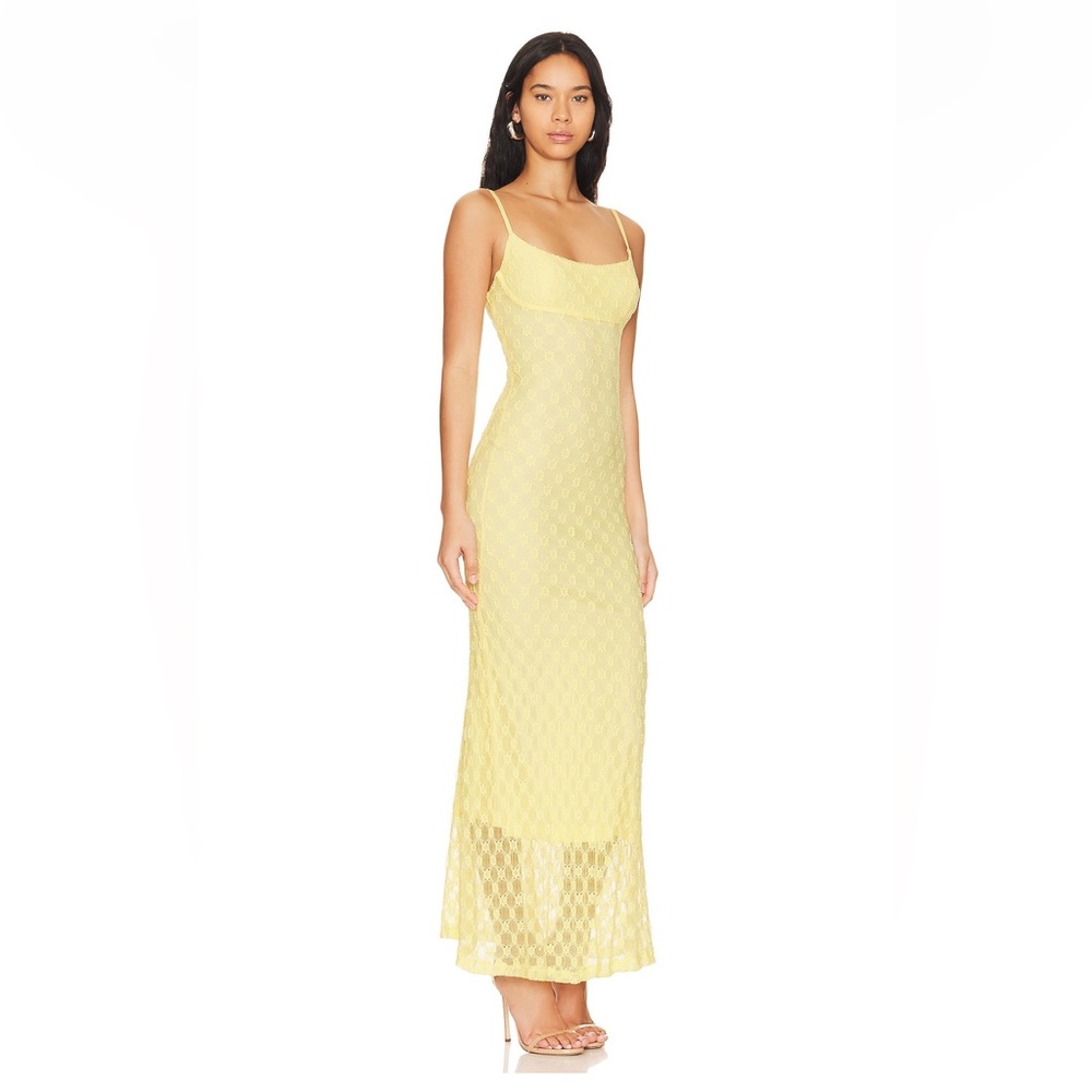 Bardot Adoni Mesh Maxi Dress in Canary Yellow